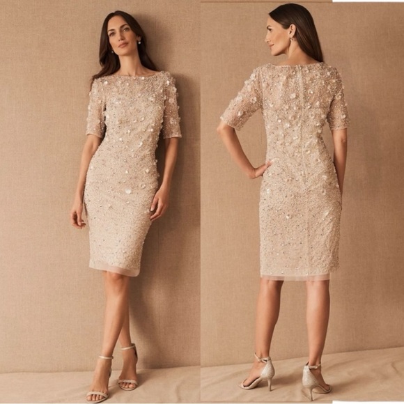 Adrianna Papell Dresses & Skirts - Anthropologie BHLDN Petaluma Flower Sequin Dress Adrianna Papell Plus Size 16